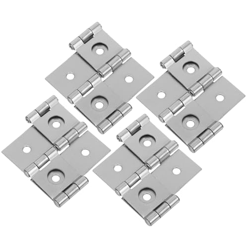 TEHAUX Bisagra de Puerta Batiente de Hierro Doble Oscilación 4 Piezas Níquel Claro para Mamparas y Muebles, Bisagras Pequeñas Resorte, Cierre Seguro y Durable para Puertas Interiores