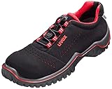 Uvex 69988 Männer-Arbeitsschuh - Herren-Sicherheitsschuh - Schwarz-Rot - Gr 42