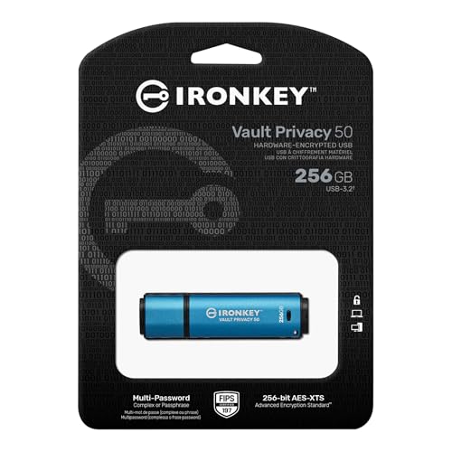 Kingston IronKey Vault Privacy 50 256GB Encrypted USB | FIPS 197 | AES-256bit | BadUSB Attack Protection | Multi-Password Options | IKVP50/256GB by Kingston - Image 3