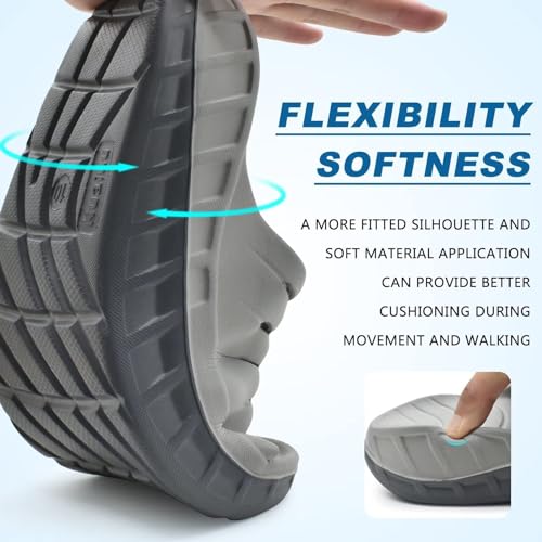 Image of KuaiLu Mens Recovery Sandals Orthotic Arch Support Open Toe Sport Slides Thick Cushion Orthopedic Plantar Fasciitis Slip On Wide Width Summer Pool Beach Waterproof