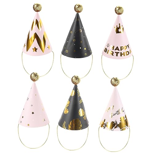 Ciieeo 6 pezzi Cappellini Compleanno con Paillettes e Palline Decorazioni Festa da Te Accessori Costume Brillanti per Ragazze e Ragazzi Misti Colorati per Party
