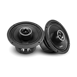RECOIL MX65 Pair 6.5-Inch 2-Way Pro Audio Midrange Coaxial Speakers with Built-in Bullet Tweeters 560 Watts Max 280 Watts RMS 4-Ohm Water Resistant, Grills Included