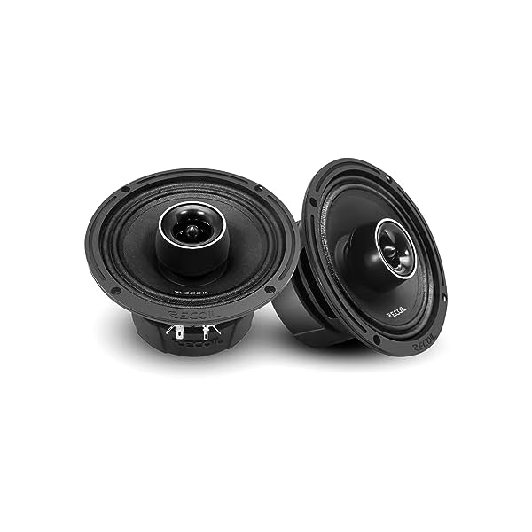 RECOIL MX65 Pair 6.5-Inch 2-Way Pro Audio Midrange Coaxial Speakers with Built-in Bullet Tweeters 560 Watts Max 280 Watts RMS 4-Ohm Water Resistant, Grills Included