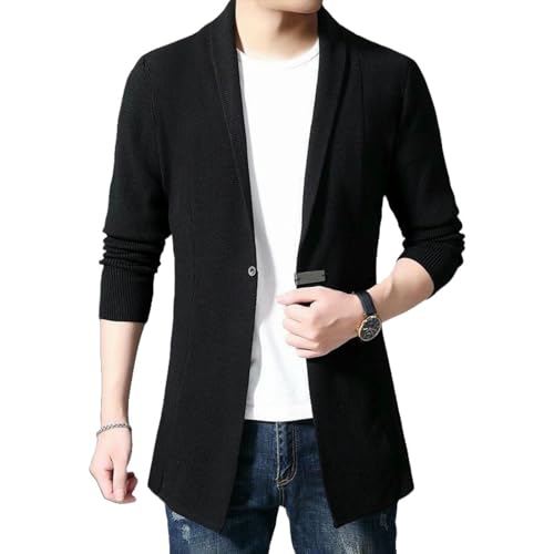 Cardigan tricoté coupe slim pour homme style coréen moderne