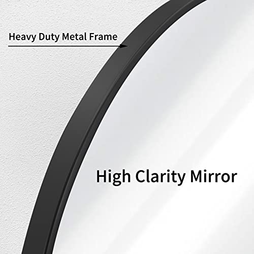 Growsun Black Round Mirror 24 Inch, Wall Mounted Circle Mirror, Metal Framed Mirror For Bathroom Vanity, Bedroom Home Decor Mirros #TOP4