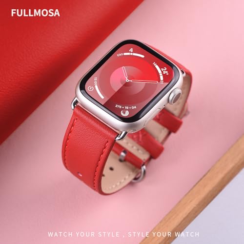 Image of Fullmosa Compatible Apple Watch Band 49 /46 /45 /44 /42 /41 /40Premium Genuine Leather Replacement Strap, Compatible with Apple Watch Series Ultra3 /2 /1 SE3 /2 /1 11 /10 /9 /8 /7 /6 /5 /4 for Men and Women