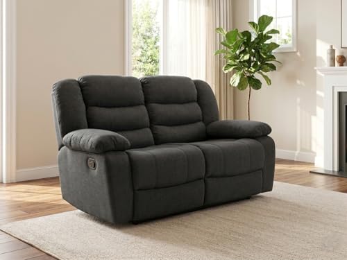 Sorrento Fabric Recliner Sofa 2 Seater Fabric Recliner Sofa Recliner Sofa - Fabric Recliner - Dark Grey