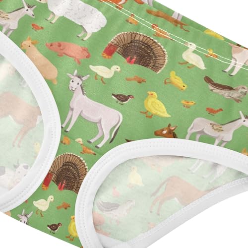 Cotton Toddler Underwear Custom Farm Animals Cows Green Cute Panties Girl Animals Briefs Underpants 2t4