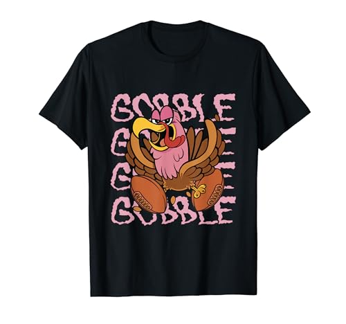 Turkey Gobble Gobble Football Thanksgiving Visage de dinde amusant T-Shirt