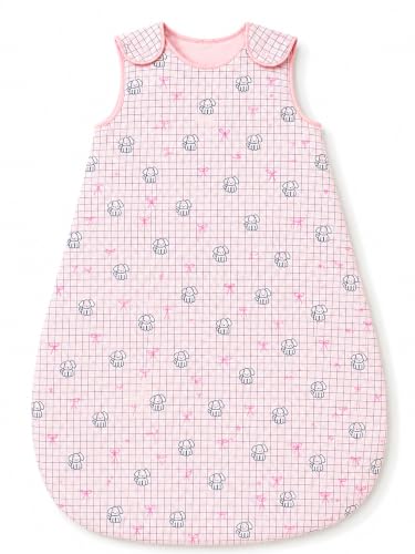 Image of TuddyBuddy Baby Cotton Wearable Quilted Sleeping Bag Blanket 1.5 Tog with 1 Way Zipper Closure | Ideal for Babies & Kids Hypoallergenic Fabrics | (Checkered Puppy - Pink, 12-18 Months)