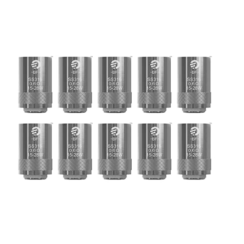 WCebN Joye-tech BF SS316 Ag}CU[wbh Coil 0.6ohm/1.0ohm/0.5ohm pRC For eGo Aio X^[^[Lbg Cubis Pro dq^oR (10-0.6ohm)