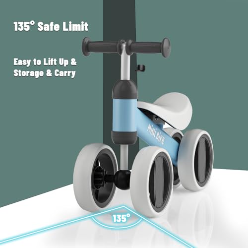 Image of SIMATE Balance Bike Toys for 1 Year Old Boys Girls, 12-24 Month Toddler Ride on Toys, 4 Silent Wheels & Soft Seat, First Birthday Gifts for Baby Girls Boys