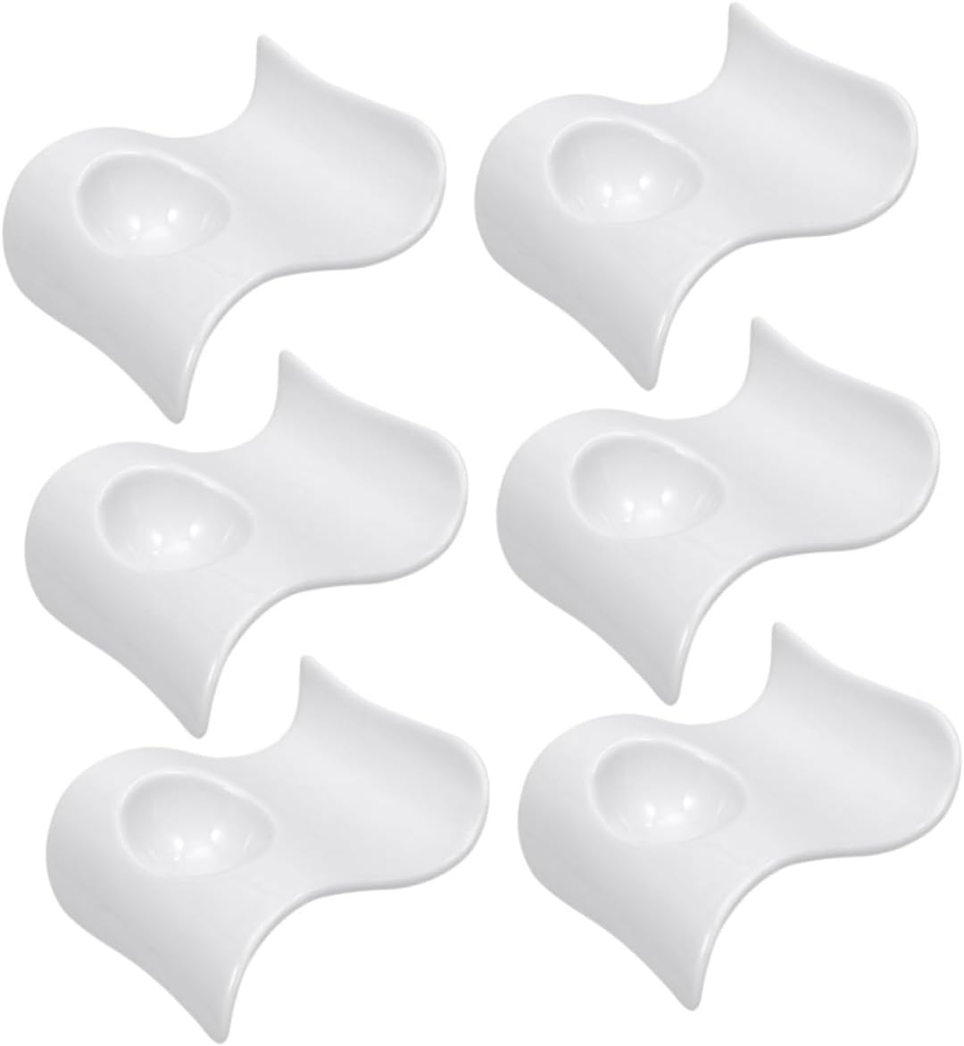 6pcs Egg Poaching Cups Ceramic Breakfast Egg Holders Dish Convenient Cups Storage Trays