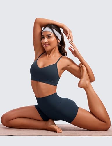 Image of CRZ YOGA Butterluxe V Neck Sports Bras | Light Support, Removable Pads, Yoga, Extremely Soft, Square Back, Adjustable Spaghetti Straps, for Women