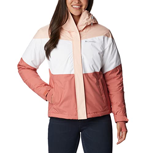 Columbia Women's Tipton Peak II Insulated Jacket, Peach Blossom/Dark Coral/White, Medium