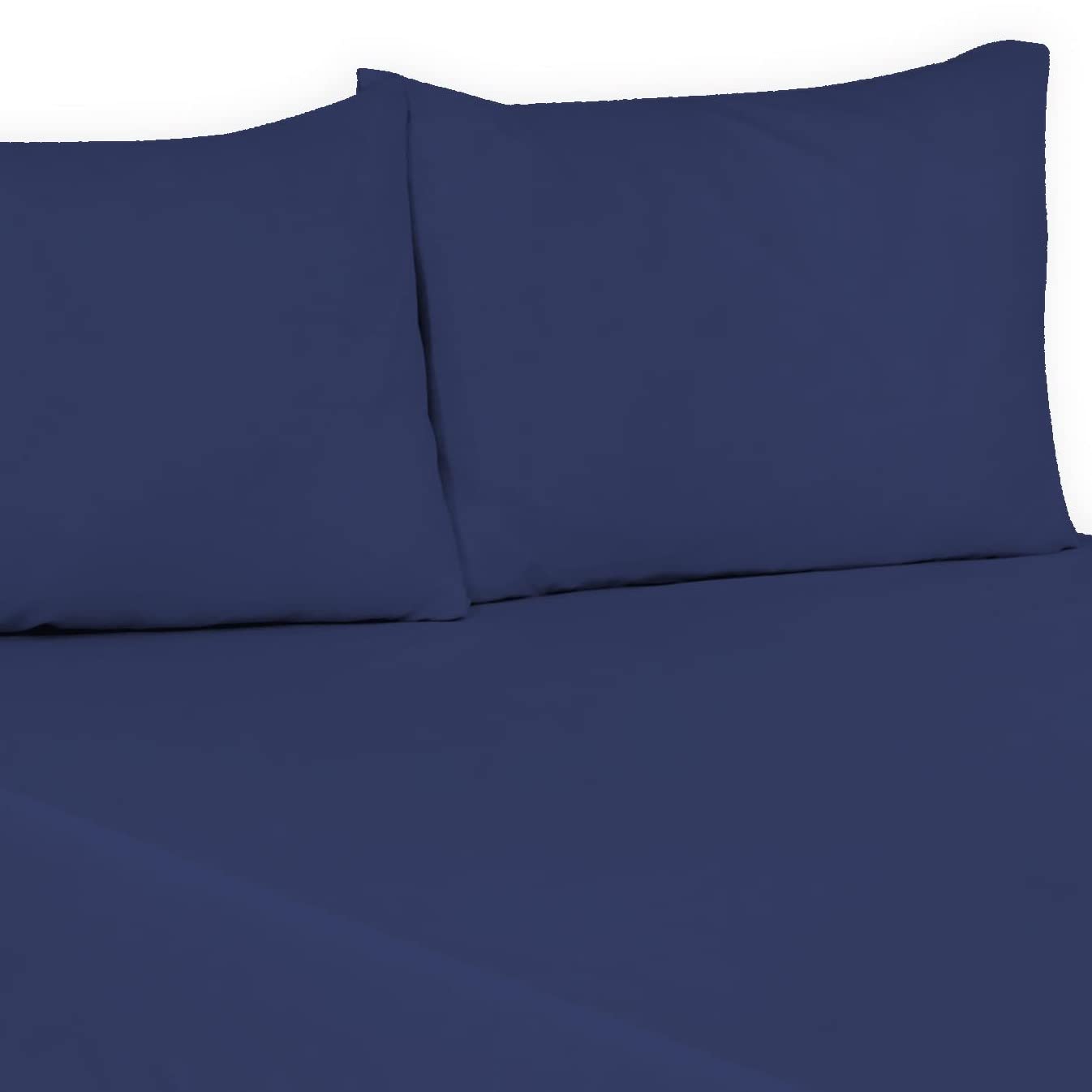 Polycotton Plain Dyed Flat Bed Sheets Luxury Quality Soft Easy Care Flat sheets in Single, Double, King, Super King size (Navy Blue, Single: (178cm x 250cm) Approx.)