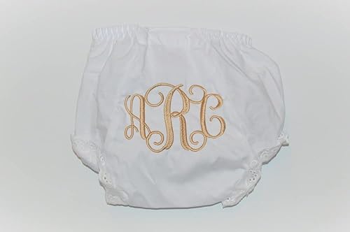 Miniatura 2 de Bloomers personalizados para bebés, cubierta de pañales con monograma, Bloomers de fuente entrelazados, envío rápido