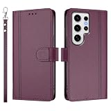 Flip Wallet Case for Samsung Galaxy S24 ULTRA, PU Leather Phone Cover with 9 Card Slots | Cash Pocket | Wrist Stap | Magnetic Closure | Kickstand Phone Case for Samsung Galaxy S24 ULTRA, Violet
