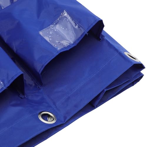Bolsa para carrito de limpieza azul de gran capacidad con 5 bolsillos para basura 8
