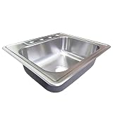 25-inch Stainless Steel Topmount 4-hole Drop-In Single Bowl 8-inch Deep Kitchen Sink