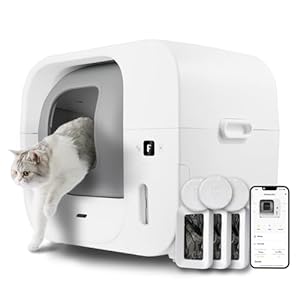 Furbulous True Odor-Free Automatic Self-Cleaning Cat Litter Box, Extra Large for 3–22 lbs Cats, Smart APP Control, Self-Pack & Refill System, 3 Waste Bags Included, Upgraded Model – White