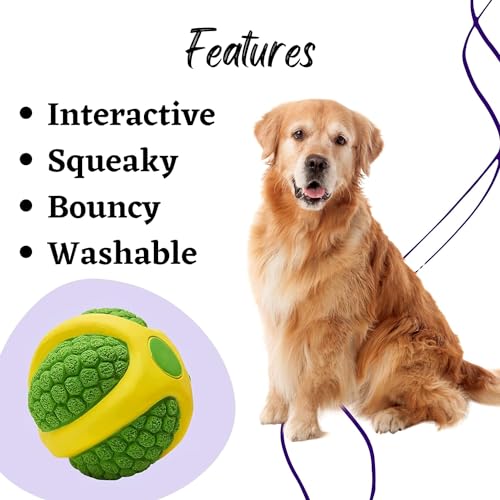 Image of Natural Latex Rubber Squeaky (Green Melon) Dog Chew Toy | Suitable for Puppy, X-Small to Small Dogs (0-10kgs) | Durable, Animal Design, Fetch & Chew Toy | Reduce Separation Anxiety