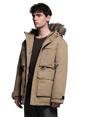 Image of JACK & JONES Men's Polyester Standard Length A-Line Coat
