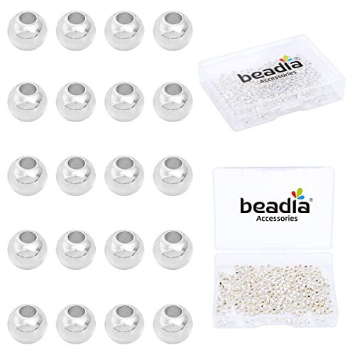 BEADIA Silver Plated Round Spacer Beads 3mm 300pcs for Jewelry Making Findings Non Tarnish