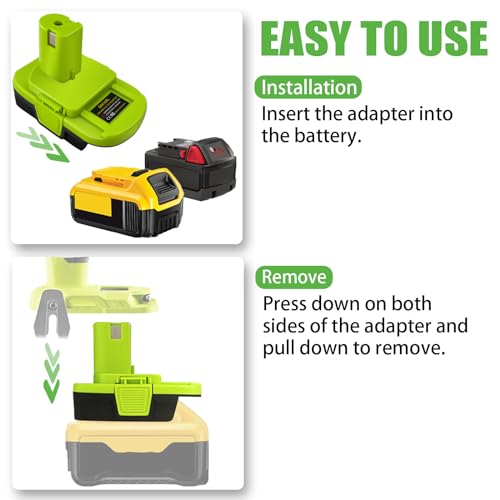 Adaptador de bateria Dewalt para Ryobi, para Dewalt 20V para Ryobi 18V adaptador com carregamento US