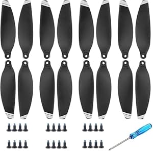 Hengrongshen Mavic Mini Propeller, 16 Pcs Drohne Mavic Mini Propeller mit 24 Schrauben und 2 Schraubendreher, Mavic Mini Zubehör für Drohnenersatz, 4726 Propeller für Mavic Mini (Silber)
