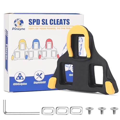 Pinsync SPD SL Cleat 6Â° Float Spare, Durable Replacement Cleat Compatible with Shimano SPD-SL Pedals, Includes Mounting Hardware & Wrench for 3-Hole Cycling Shoes