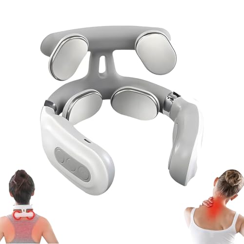 Vitality Magic Pro 2.0 Neck Massager,Portable Neck Relaxation Device 4-Head Magic Pro 2.0 Neck Massage,with 6 Vibration Modes & 15 Intensity Levels,Promote Muscle Relaxation for Women Men Gifts（1）