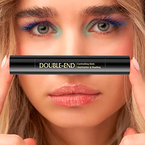 Bastão de iluminador para maquiagem,Bastão para Modelar e Contornar o Rosto com Cabeça Dupla - Bastã