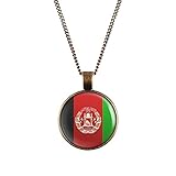 ca. 70cm lange Kette WeAreAwesome Afghanistan Flagge Halskette - Länderkette mit Fahne Anhänger Unisex Kette