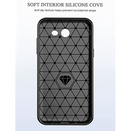 Koarwvc Phone Case For Galaxy J7 Prime 2017/Galaxy J7 2017/J7 Perx /J7 Sky Pro Case Carbon Fiber Shockproof Rugged Shield Anti-Scratch Soft Tpu Back Cover Cases For Samsung Galaxy J7 2017 (Black) #TOP4