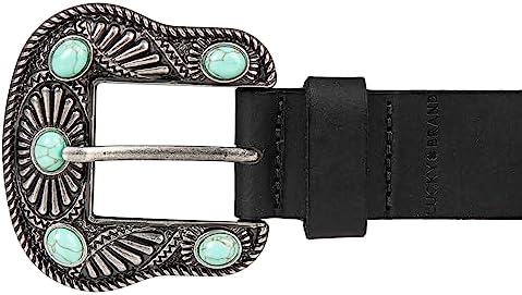 Lucky brand | women new leather belt with turquoise buckle Lucky Brand Turquoise Beaded Stripe Leather Belt - Macy main image 3