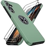 AOUIA for Samsung Galaxy A55 5G Case with 2 Screen Protector, Military Protection Shockproof Samsung A55 5G Phone Case with 360° Rotating Ring Kickstand for Samsung A55, Alpine Green