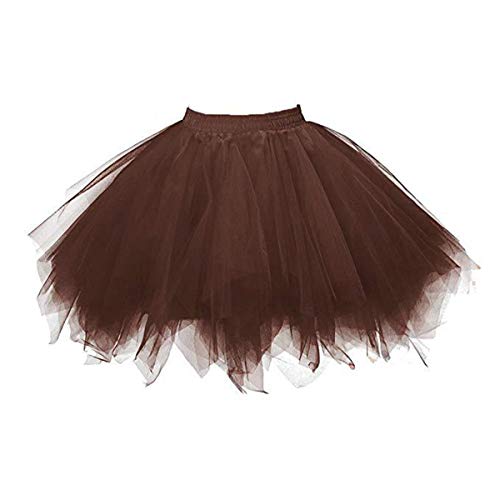 Karneval Erwachsene Damen 80s übergröße Tüllrock Tütü Röcke Tüll Petticoat Tutu Braun