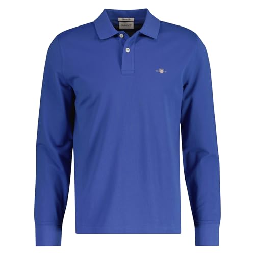 Gant polo homme ls pique rugger bleu marine en coton