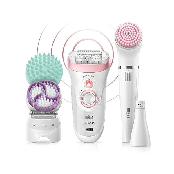 Braun Silk-épil 9 Kit Depiladora Eléctrica Mujer, 9-995 Deluxe 9 en 1, Depilación inalámbrica en seco y húmedo, Depiladora, afeitadora, exfoliante, kit de limpieza facial y corporal, blanco/rosa 10 41DM36RtvRL. SS600 - Braun Silk-épil 9 Kit Depiladora Eléctrica Mujer, 9-995 Deluxe 9 en 1, Depilación inalámbrica en seco y húmedo, Depiladora, afeitadora, exfoliante, kit de limpieza facial y corporal, blanco/rosa