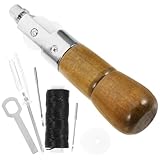 PRETYZOOM Lederwerkzeugset mit Nähahle und Metall für Lederreparaturen und Personalisierte Lederprojekte bei Verschiedenen Gelegenheiten Zufällige Farbe