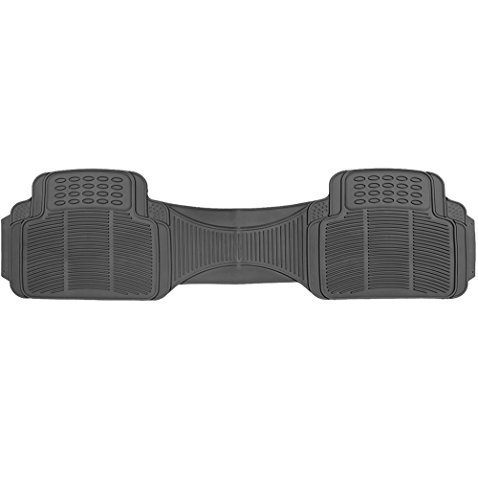 OxGord 1pc Ridged Rubber Rear Runner Floor Mat Liner, Universal Fit for Car, SUV, Van Trucks Gray