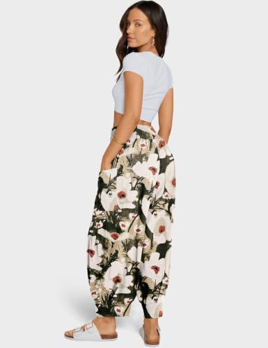 Image of TARSE Women's Linen Wide Leg Pants Baggy High Waist Palazzo Pants