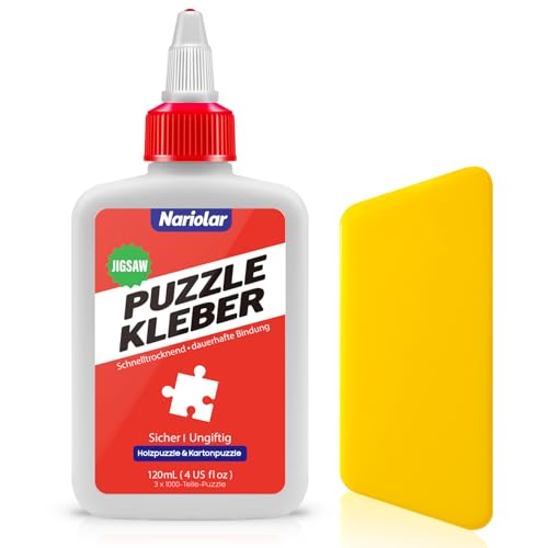 Nariolar Puzzlekleber mit Applikator – Ideal für Holzpuzzle und Kartonpuzzle mit 1000/1500/3000 Teilen, 120 ml