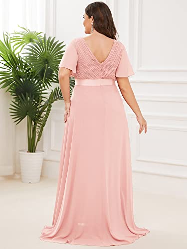 Ever-Pretty Plus Size Evening Cocktail Formal Bridesmaid Gown Maxi Dress Pink Us26 #TOP1