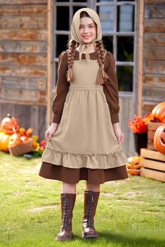 Vestido colonial para niñas 3 piezas 6-14 años miniatura 3