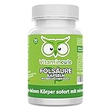 Folsäure Kapseln - 100% natürliches Folat - 400 µg 5-MTHF - hochdosiert - bei Kinderwunsch & Schwangerschaft - ohne Zusätze - vegan - Qualität aus Deutschland - Vitamin B9 ohne Jod - Vitamineule®