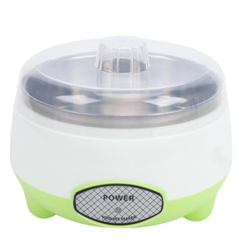 Fockety Yogurtera, máquina automática para hacer yogur griego con diseño de temperatura constante y recipiente interior de acero inoxidable para yogur orgánico casero (Enchufe europeo 220v)