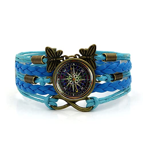 Cotizaciones Pulsera-Pulsera Decorativa-Brújula Negra-Pulsera con Gemas de Tiempo de Girasol Retro Infinito y Mariposa Pulsera Cover