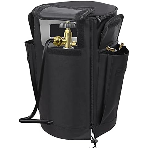 Propane Tank Cover,Propane Tank Covers 20LB with Stable Tabletop,RV Propane Tank Cover Gas Tank Cover with 4 Holes.Waterproof Propane Tank Cover for Home & Outdoor.Black Cover